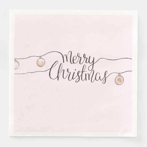 Modern Handwritten Merry Christmas Holiday Paper Dinner Napkins