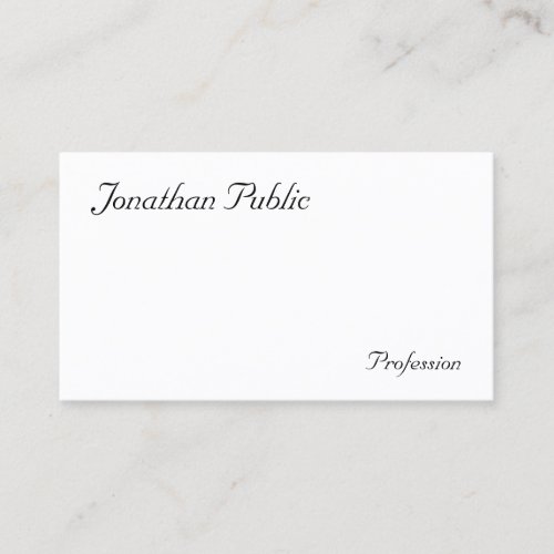 Modern Handwritten Minimalistic Template Elegant Business Card