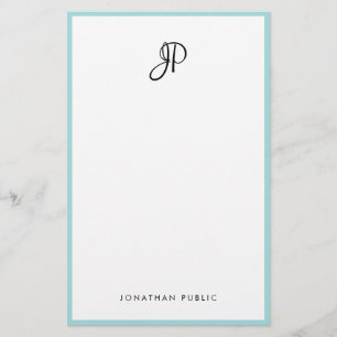 Modern Handwritten Monogram Minimalist Template Stationery