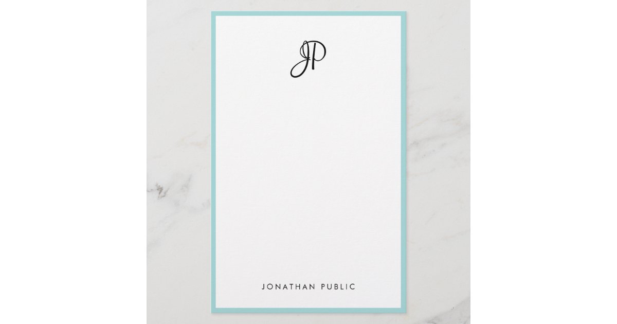 Handwritten Monogram Modern Handwritten Monogram Minimalist Template Stationery | Zazzle