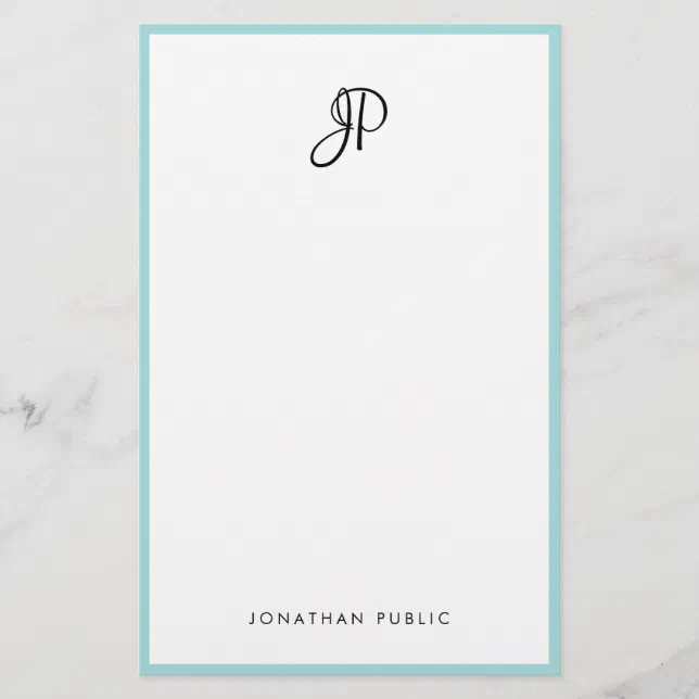 Handwritten Monogram Modern Handwritten Monogram Minimalist Template Stationery | Zazzle