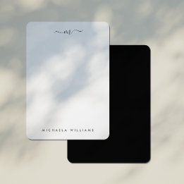 Modern Handwritten Monogrammed Initial & Name Note Card