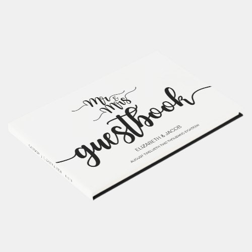 Modern Handwritten Mr and Mrs Wedding Guestbook