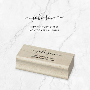 Modern Handwritten Name & Return Address 08b. Rubber Stamp