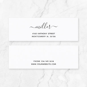 Modern Handwritten Name & Return Address 08d. Mini Business Card