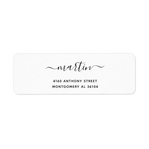 Modern Handwritten Name  Return Address 08e Label