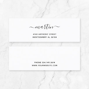 Modern Handwritten Name & Return Address 08e. Mini Business Card