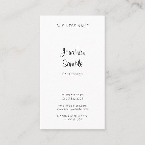 Modern Handwritten Name Script Template Simple Business Card