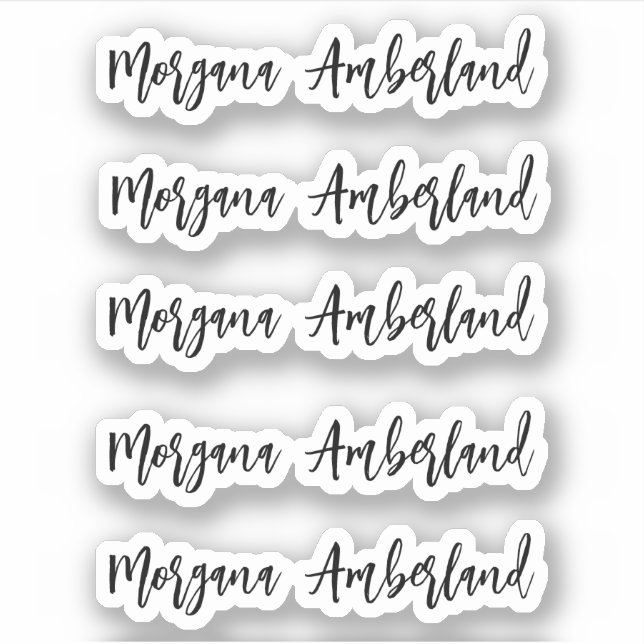 Modern handwritten name  sticker (Front)