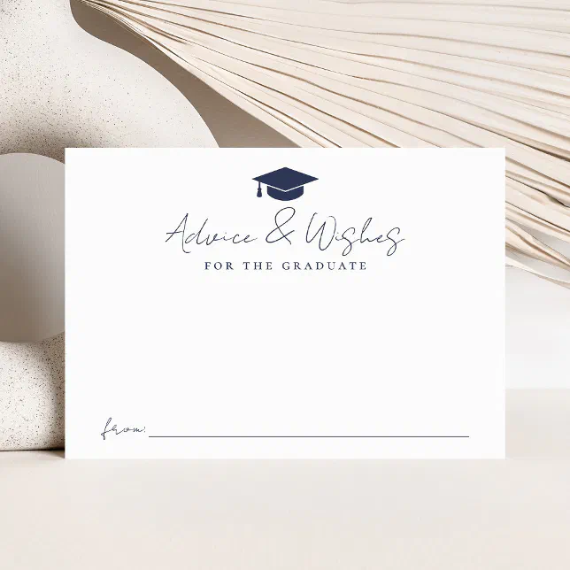 Modern Handwritten Navy Script Graduation Advice Enclosure Card | Zazzle