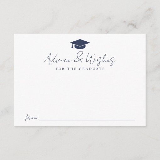 Modern Handwritten Navy Script Graduation Advice Enclosure Card | Zazzle