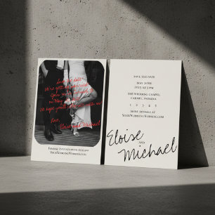 Modern Handwritten Overlay Photo Save the Date Invitation