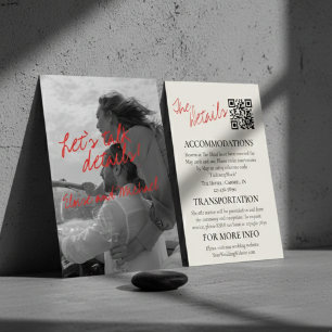 Modern Handwritten Overlay Photo Wedding Enclosure Card