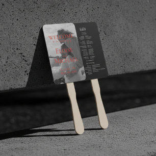 Modern Handwritten Overlay Photo Wedding Hand Fan