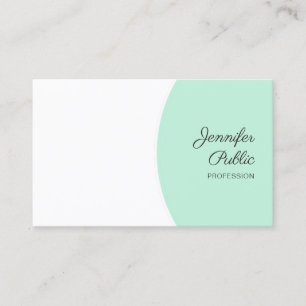 Modern Handwritten Personalized Elegant Mint Green Business Card