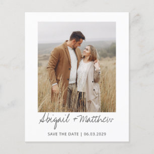 Modern Handwritten Photo Save The Date Invitation