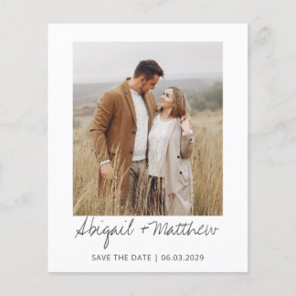 Modern Handwritten Photo Save The Date Invitation