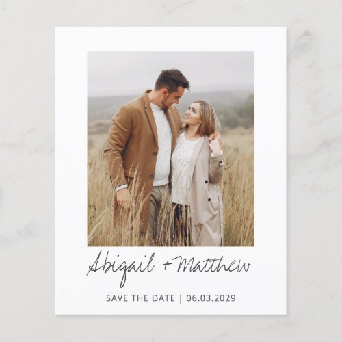 Modern Handwritten Photo Save The Date Invitation