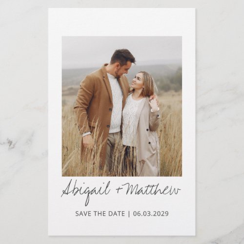 Modern Handwritten Photo Save The Date Invitation