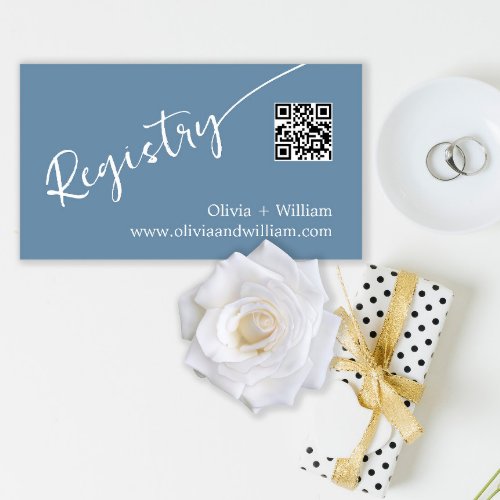 Modern Handwritten QR Code Wedding Registry  Enclosure Card