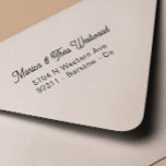 Modern HandWritten retro Name & Address wedding  Self-inking Stamp<br><div class="desc">Custom rubber stamp personalized with your name or family name and address in stilish modern calligraphy with retro vibes!
Our stamps make a great gift for weddings,  housewarming or holidays!</div>