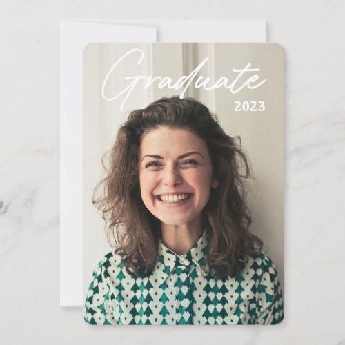 Modern Handwritten Script 1 Photo Graduation  Announcement