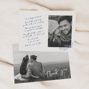 Modern Handwritten Script 2 Photo Thank You Announcement