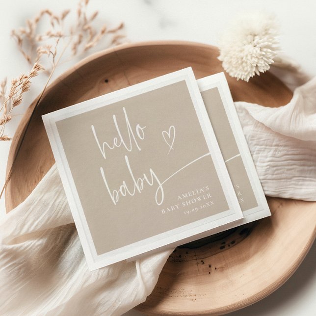 Modern Handwritten Script Baby Shower Napkins (Creator Uploaded)