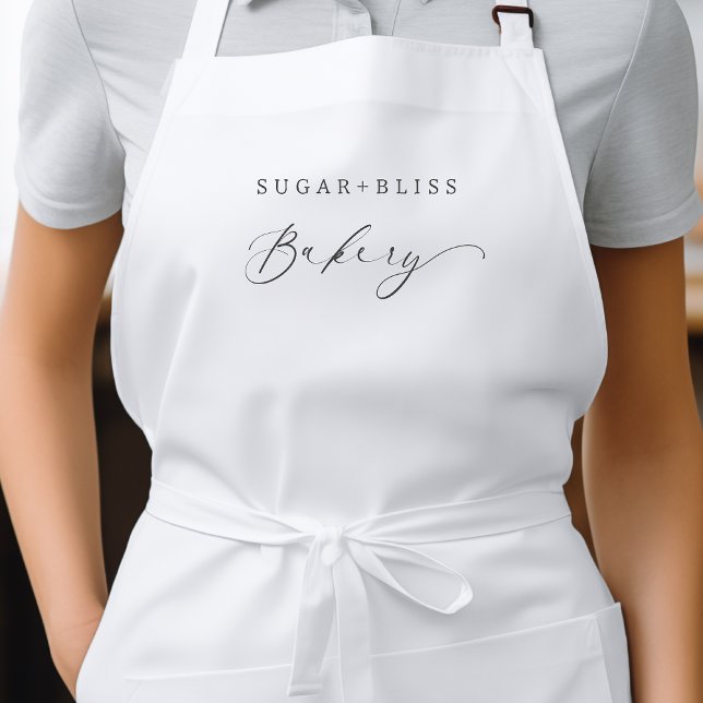 Modern Handwritten Script Bakery Business Adult Apron (Creator Uploaded)