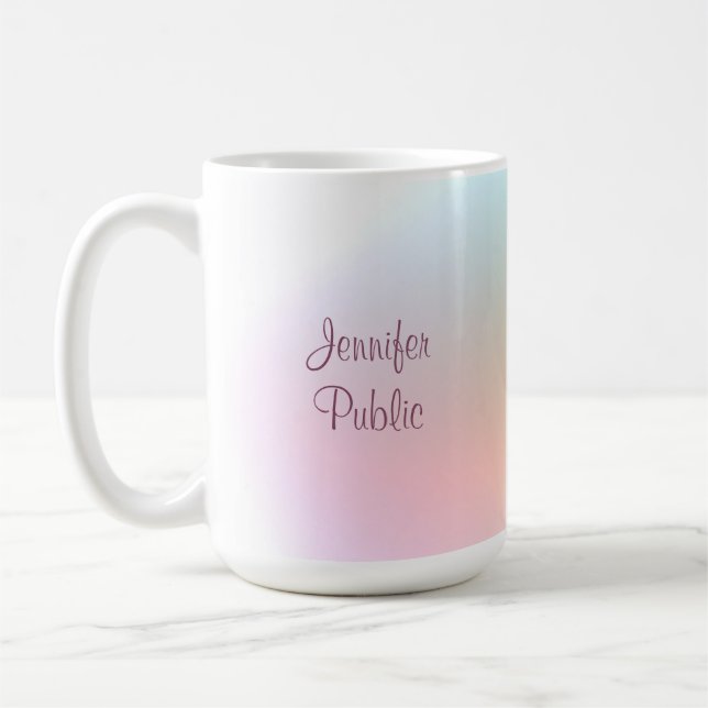 Modern Handwritten Script Elegant Colorful Trendy Coffee Mug (Left)