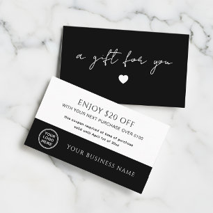 Modern Handwritten Script Gift Voucher Discount Card