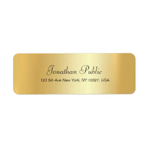 Modern Handwritten Script Gold Elegant Template Label