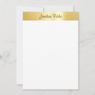Modern Handwritten Script Gold Look Elegant Note Card
