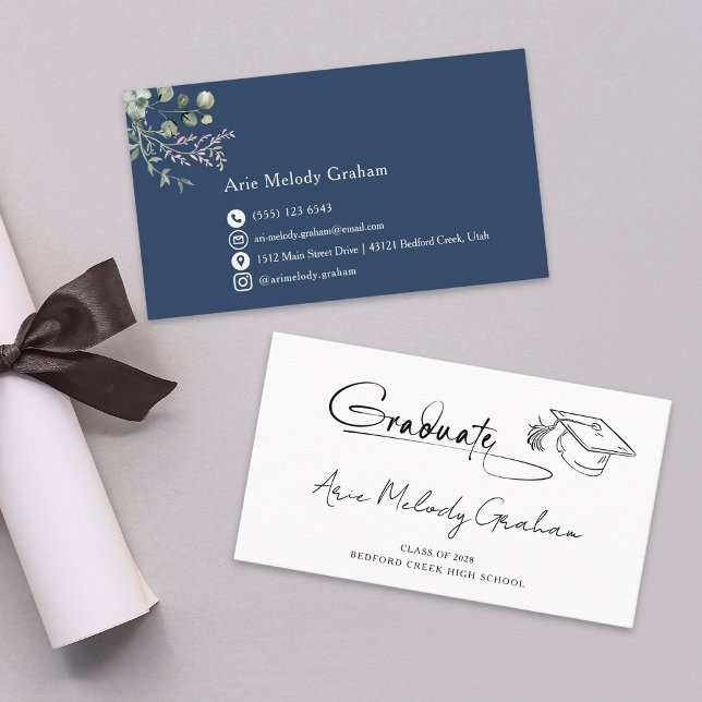 Modern Handwritten Script Graduate Name Card (Creator Uploaded)