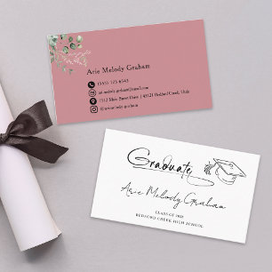 Modern Handwritten Script Graduate Name Card