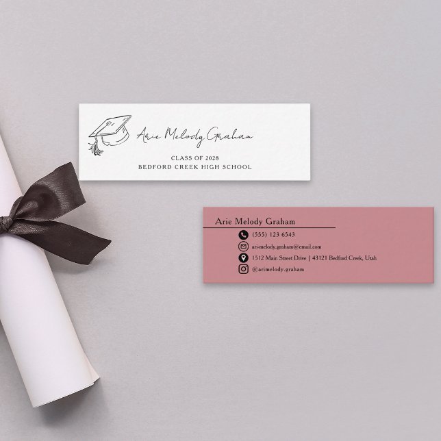 Modern Handwritten Script Graduate Name Card (Creator Uploaded)