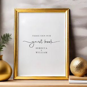 Modern Handwritten Script Guest Book sign
