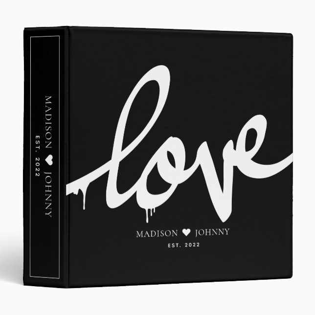 Modern Handwritten Script Love Custom Scrapbook 3 Ring Binder (Front/Spine)