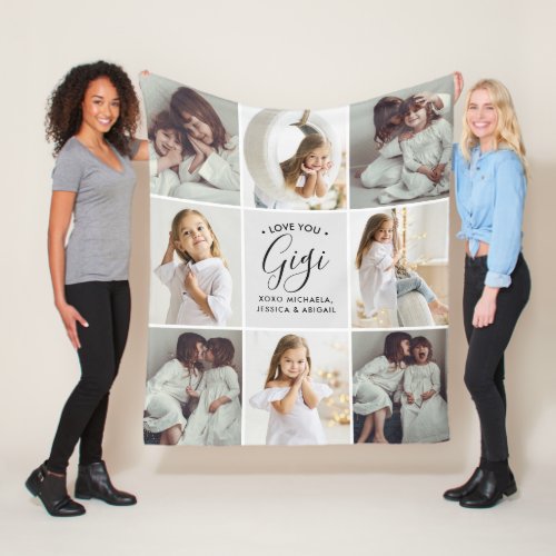 Modern Handwritten Script Love You Gigi 8_Photo Fleece Blanket