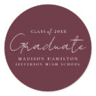 Modern Handwritten Script Maroon Graduation