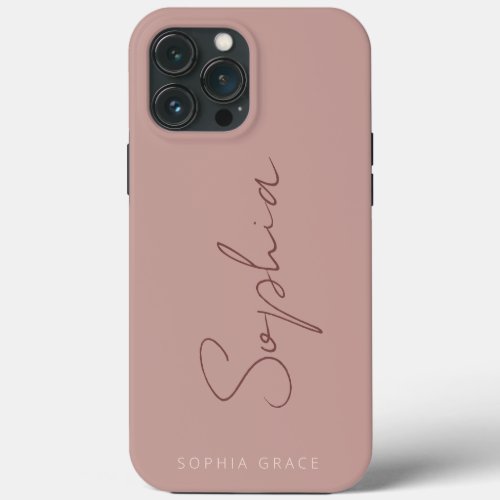 Modern Handwritten Script Monogram Girly  iPhone 13 Pro Max Case