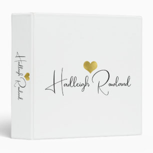 Modern Handwritten Script Name Monogram 3 Ring Binder