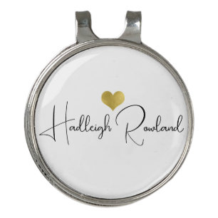Modern Handwritten Script Name Monogram Golf Hat Clip