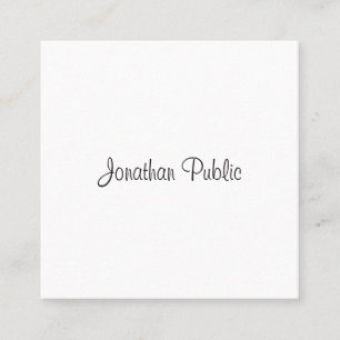 Modern Handwritten Script Name Template Trendy Square Business Card