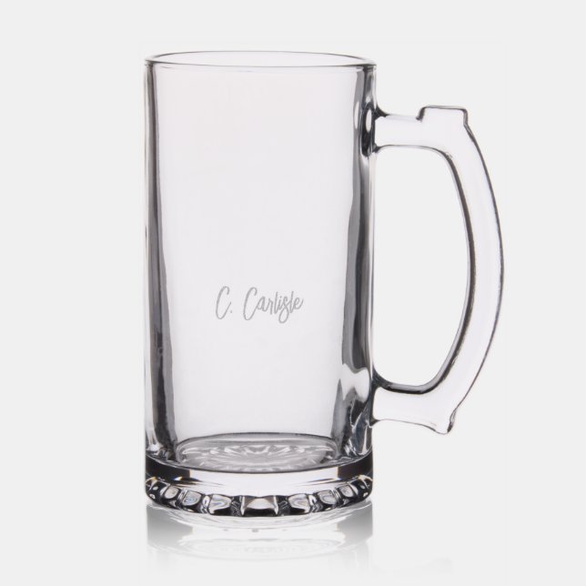 Modern Handwritten Script Personalized Stein (Glassware)