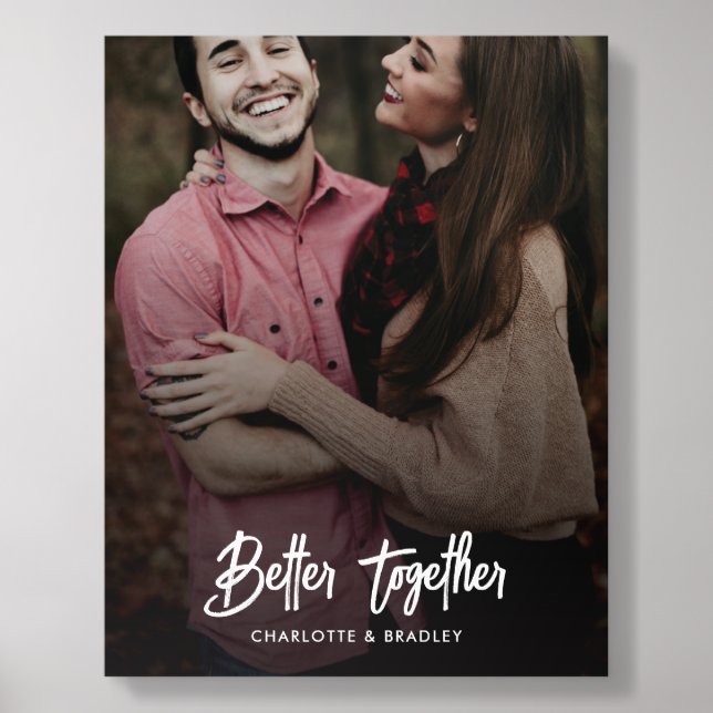 Modern Handwritten Script Photo Overlay Custom Acrylic Photo Tile (Front Set)