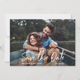 Modern Handwritten Script Photo Save The Date