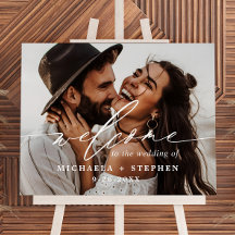 Modern Handwritten Script & Photo Wedding Welcome