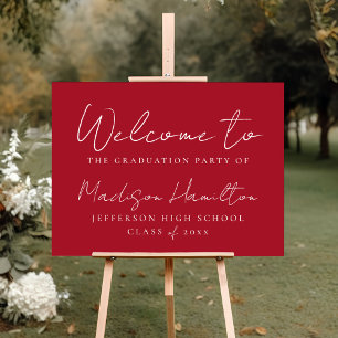 Modern Handwritten Script Red Graduation Party Foam Board