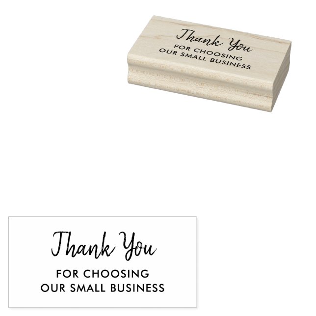 Modern Handwritten Script Small Business Thank You Rubber Stamp (Stamped)